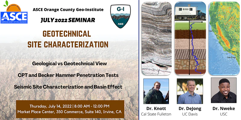 Prof. Nweke Invited to Present at the Orange County ASCE Geo-Institute Seminar on Geotechnical Site Characterization