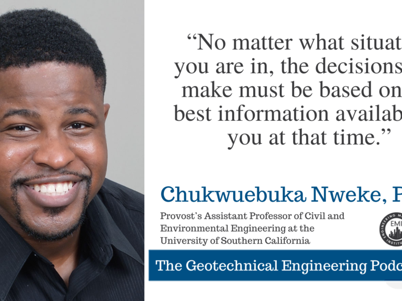 Prof. Nweke Invited to Speak about Seismic Hazards and the Impacts on Our Infrastructure on The Geotechnical Engineering Podcast