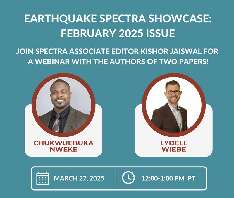 Prof. Nweke Invited to Present for the Earthquake Spectra Showcase Webinar for the February 2025 Journal Issue Highlights